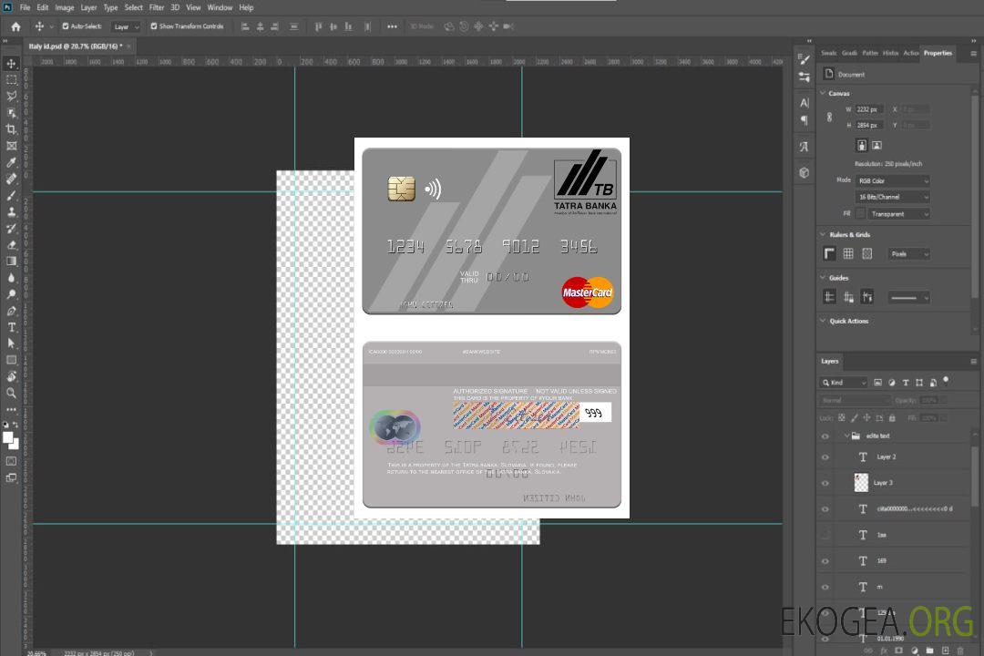 Carte Mastercard Slovaquie Tatra Banka template